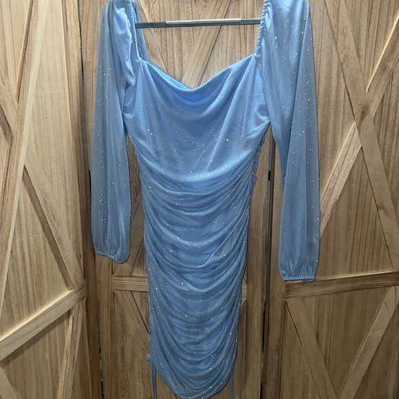 JUMP
Juniors' Glitter Ruched Mesh Mini Bodycon Dress - Picture 2 of 6